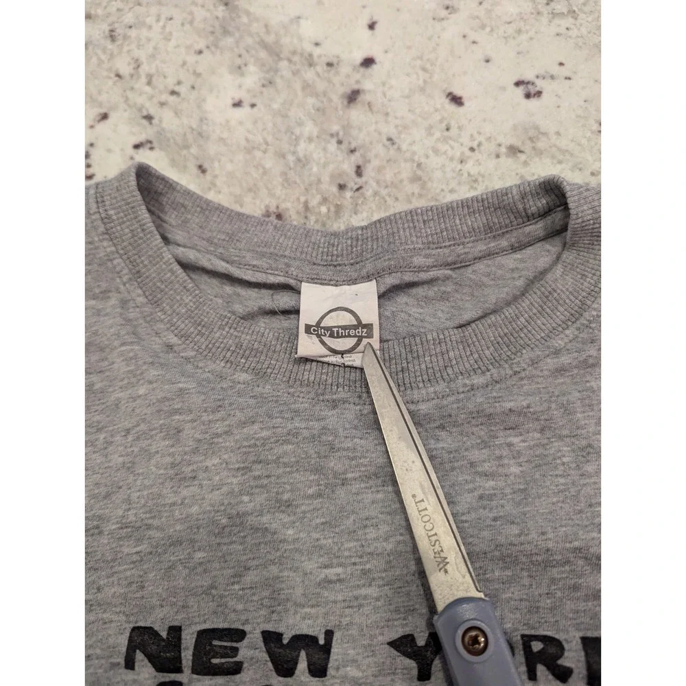 VTG‎ 90s Calvin and Hobbs New York Attitude Gray T-Shirt L Skater Grunge Cartoon